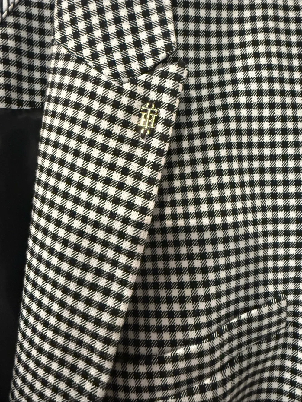 Tommy Hilfiger Black and White Houndstooth Sport Coat